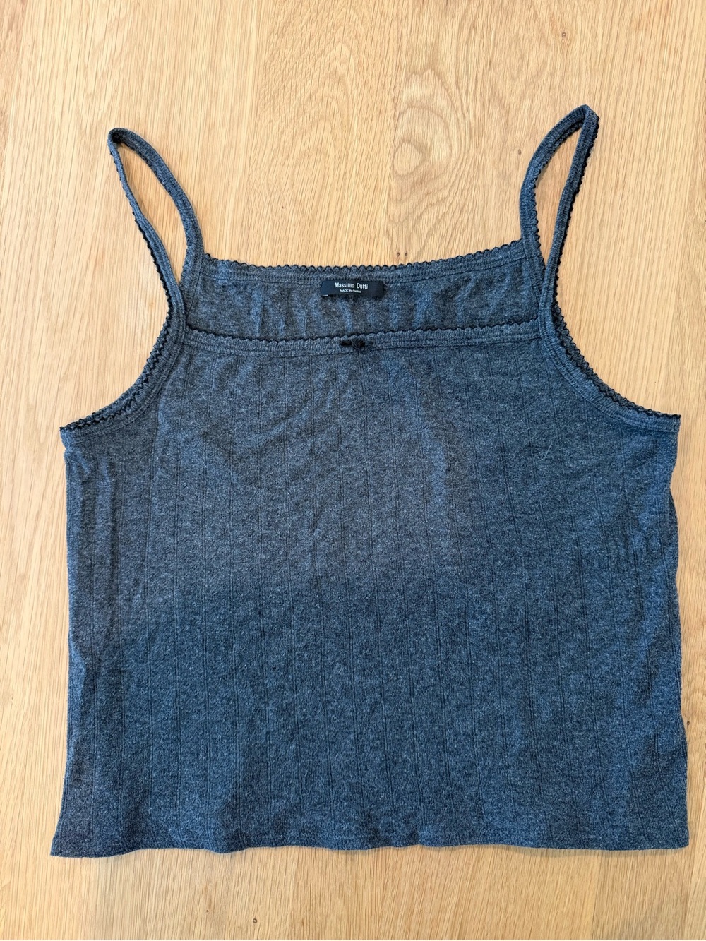 Massimo Dutti Pointelle Spaghetti Strap Top size M/L